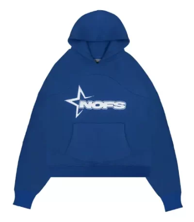 blue nofs hoodie front view