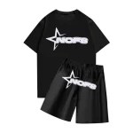 Black Nofs shorts set front view