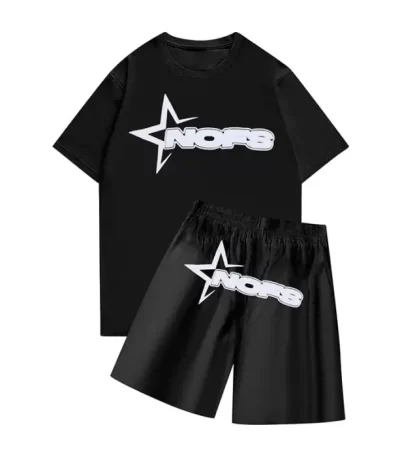 Black Nofs shorts set front view