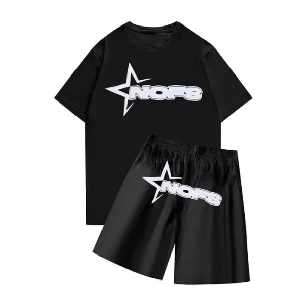 Black Nofs shorts set front view