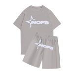 Gray Nofs shorts set front view