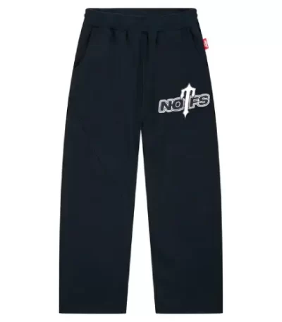 none of us joggers black front view