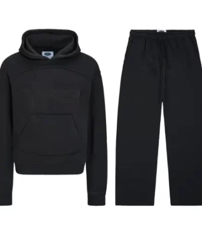 black on black camo tracksuit front view