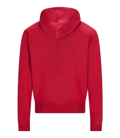 red nofs zipper hoodie back view