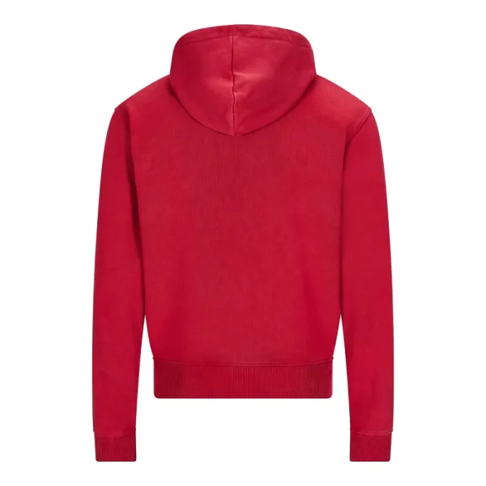 red nofs zipper hoodie back view