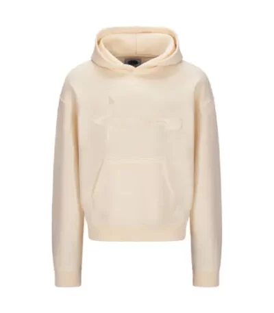 tone in tone creme hoodie front view
