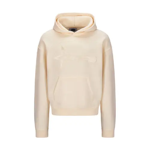 tone in tone creme hoodie front view