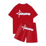 Red Nofs shorts set front view