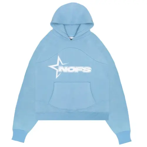 none of us hoodie baby blue front view