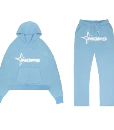 baby blue nofs tracksuit front view unisex