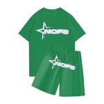 Green Nofs Shorts Set - Premium Summer Streetwear